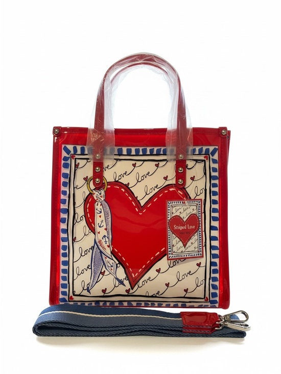 Brighton Handbags - Brighton Vinyl Red Heart-Print Clear Tote Bag - Women